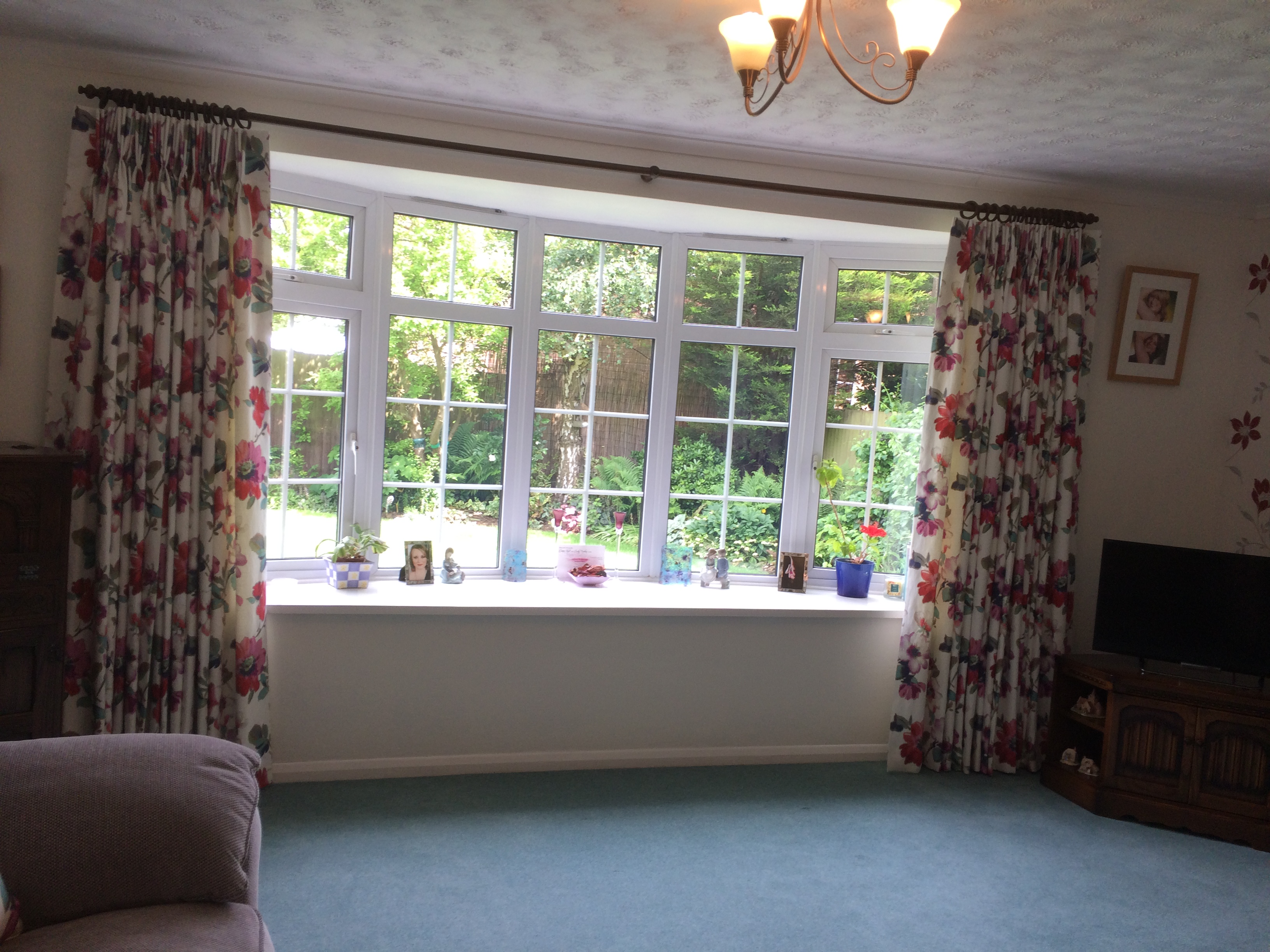 Bay window and curtains